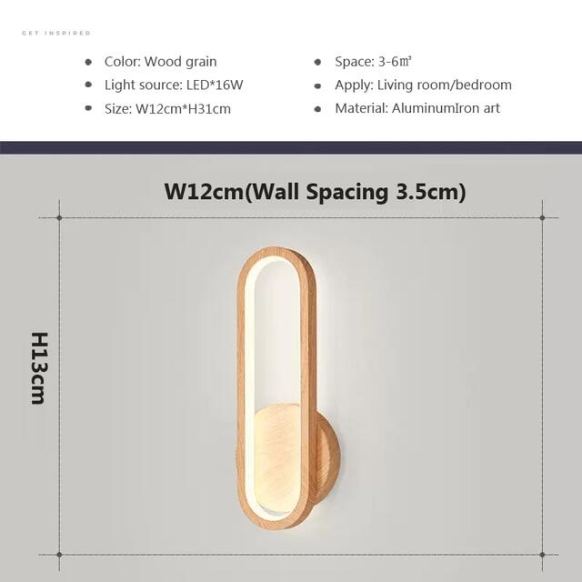 Nordic LED Wooden Wall lamp