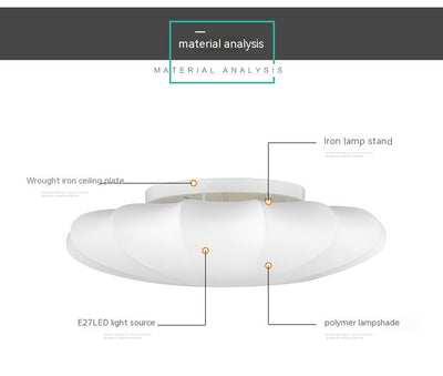 Japanese-style Silk Ceiling Lamp Nordic Living Room Lamps
