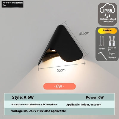 Triangular LED Outdoor Wall Lamps Waterproof Courtyard Staircase And Corridor