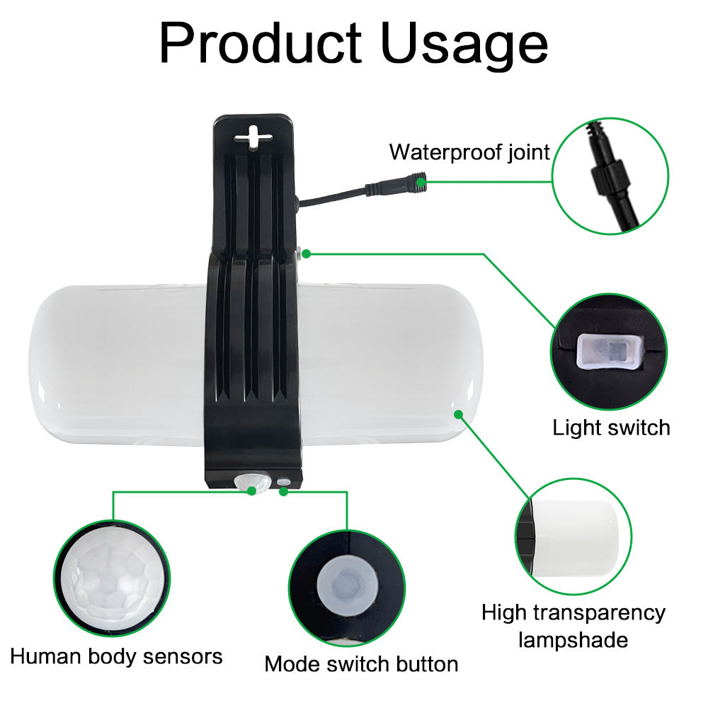 Three Lighting Modes Sensor Outdoor Solar Lumen Floodlight