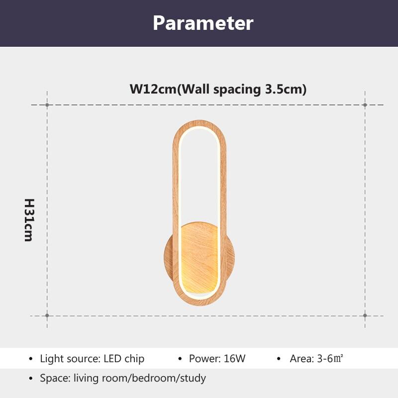 Nordic LED Wooden Wall lamp